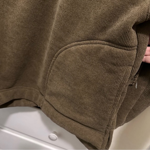 Free People Mia Henley Sweatshirt Size: Large in Brown Wood Green - Picture 5 of 10